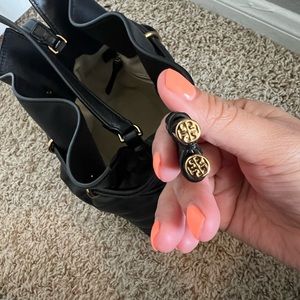 Tory Burch black Kira crossbody bucket bag